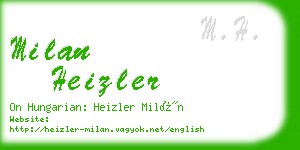 milan heizler business card